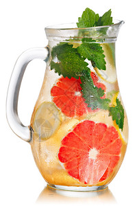 一罐柠檬水加柠檬香脂和葡萄柚图片