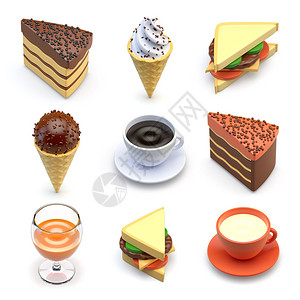 冰淇淋三明治蛋糕咖啡牛奶和酒精等3图片
