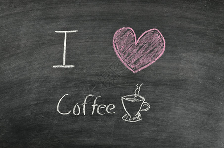 我喜欢黑板上的咖啡图片