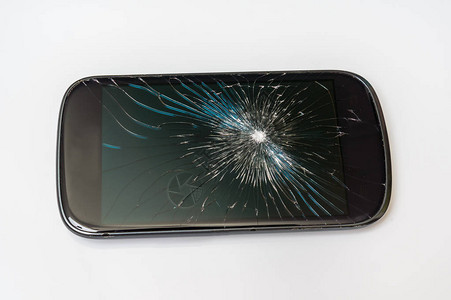 白桌上的手机屏幕碎了图片