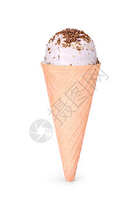 孤立在白色背景上的冰淇淋蛋筒高清图片
