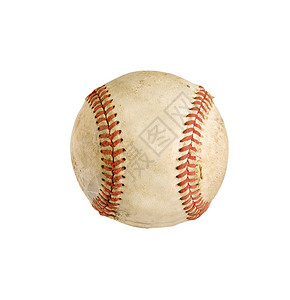 在白色背景上隔离的古老棒球带有如此图片
