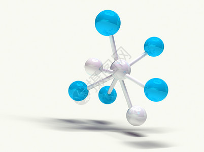 以白色隔离的分子结构的3d图像图片