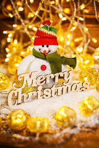 圣诞乐园的玩具雪人和短信圣诞快图片