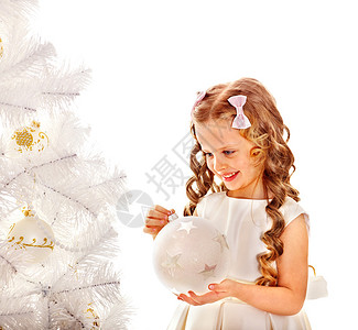 孩子装饰白色圣诞图片