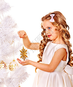 儿童拿着雪花装饰圣诞图片