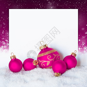 节庆背景的圣诞粉红装饰品一张带复制图片