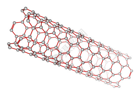 白色背景上的碳纳米管插画