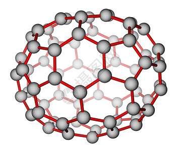 富勒烯白色背景的更全面C70分子结构的最佳设计图片