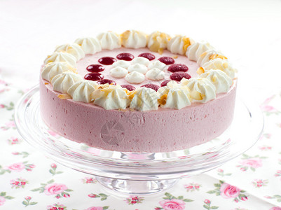 可口草莓奶油蛋糕细节图片