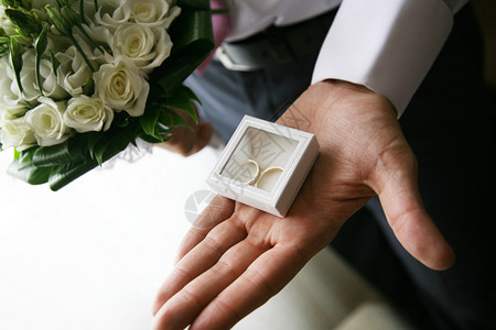 关闭小装饰盒把两个结婚戒指图片
