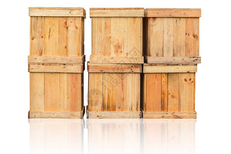 货物集装箱在运输木箱中以白色隔图片