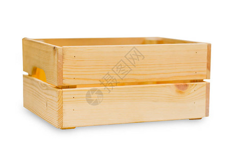 木箱或木制货物托盘用白色隔开的图片
