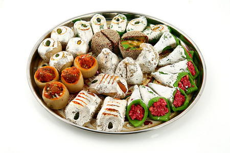 印度甜食Mithai在白色图片