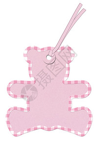 粉红色泰迪熊礼品标签图片