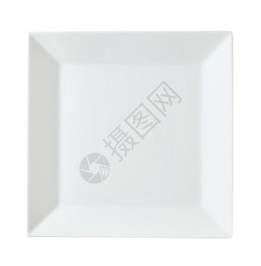 方形带边白瓷餐盘图片