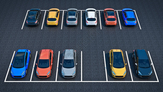 停车场的汽车3d渲染图片