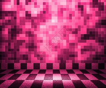 粉红色棋盘马赛克房间背景图片