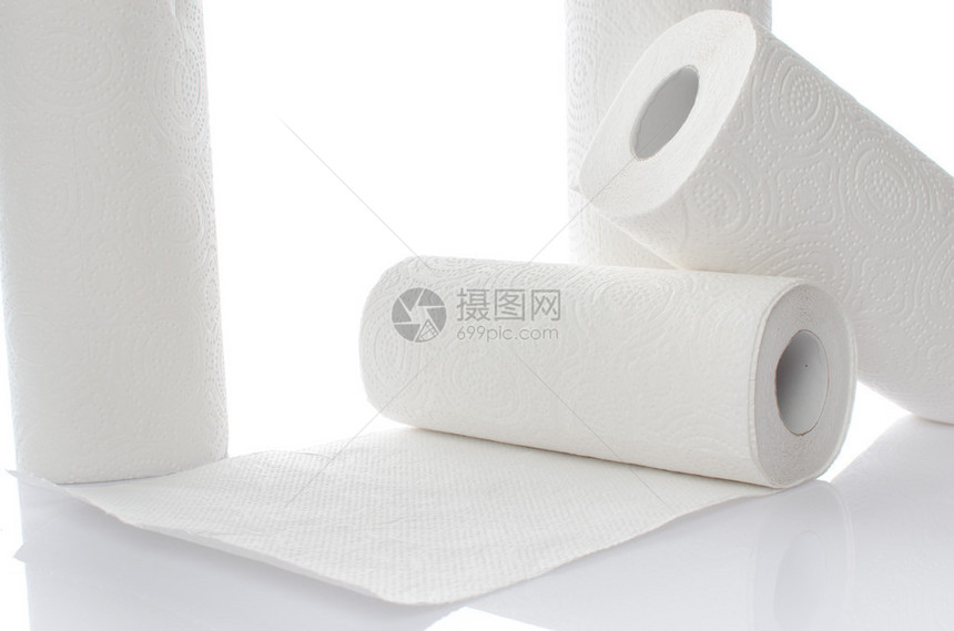 用纸巾卷组成用白色隔开图片