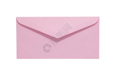 粉红信封被白背景隔开包图片