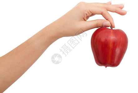 孤立手拿起苹果图片