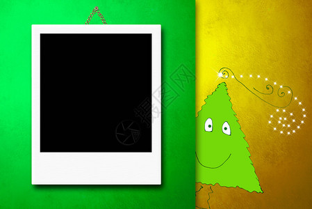 圣诞卡相片框一张即时照片框挂吊背景图片