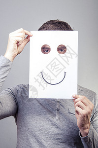 一个人拿着纸的情感形象图片