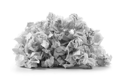 大量废纸的回收概念图片