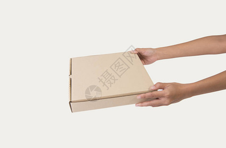 手持纸板牛皮纸盒用于比萨模型品牌图片