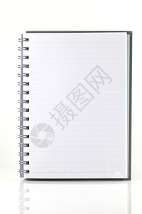白色背景上的白色笔记本隔离图片