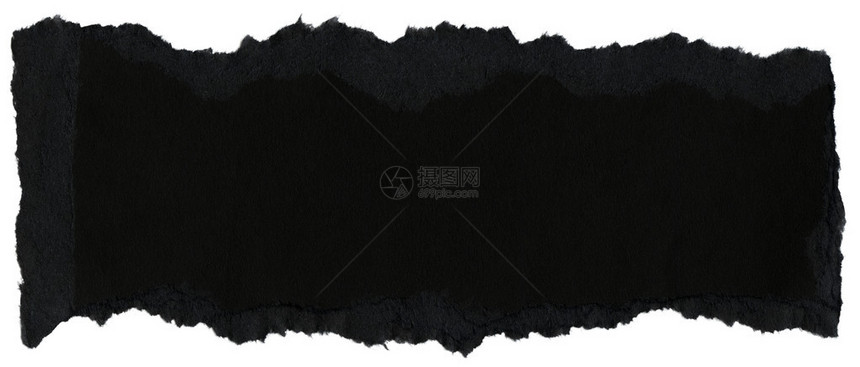 黑色纤维纸与撕裂边缘的纹理孤图片