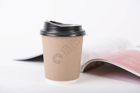 咖啡纸杯创意设计品牌的模型背景图片