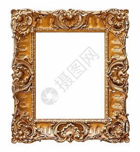 绘画镜子或照片的金框背景图片