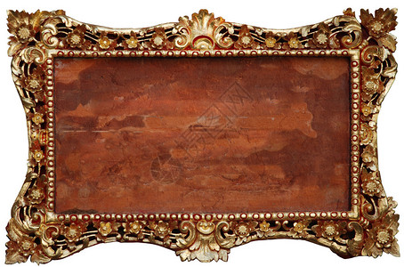 富丽堂皇地装饰着带背景的金框图片