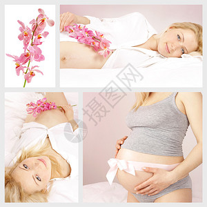 美丽的年轻孕妇怀孕拼图片