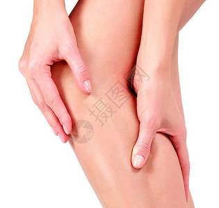 妇女膝盖疼痛孤立图片