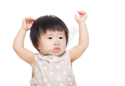 亚洲女婴举起两只图片