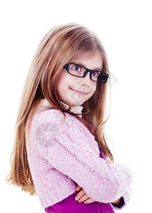 戴着滑稽眼镜的滑稽小女孩图片