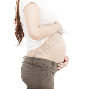 孕妇的侧视腹部图片