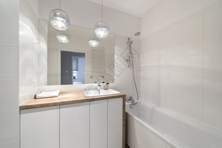 小公寓的时尚浴室斯堪的纳维亚风格图片