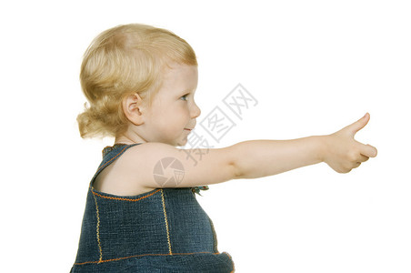 幼小儿童用手伸展在白图片