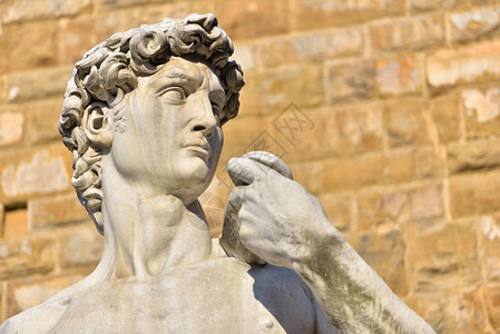 大卫雕像由米开朗基罗布纳罗蒂在意大利佛罗伦萨的皮亚扎图片