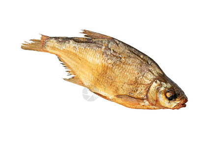 烟熏鲷鱼在白色背景上被隔离图片