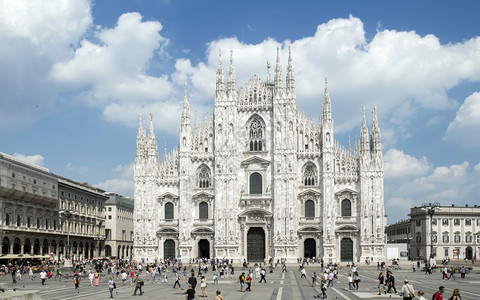 意大利米兰著名的Duomo广场的空图片