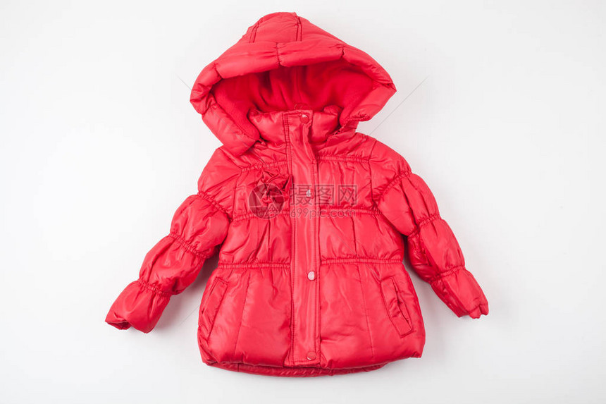 可爱的红色儿童冬装外套图片