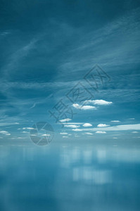蓝色的天空和海云背景图片