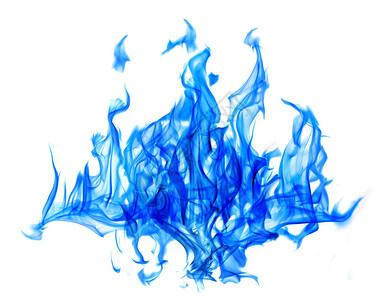 孤立在白色背景上的蓝色火焰背景图片