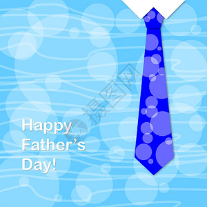 蓝色领带和句子父亲节快乐父亲节贺卡图片