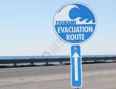 蓝色海啸后送路线标志图片