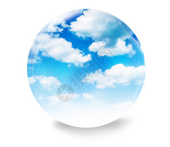 一个蓝天玻璃泡背景图片